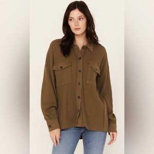 Waffle Knit Relaxed Fit Shacket